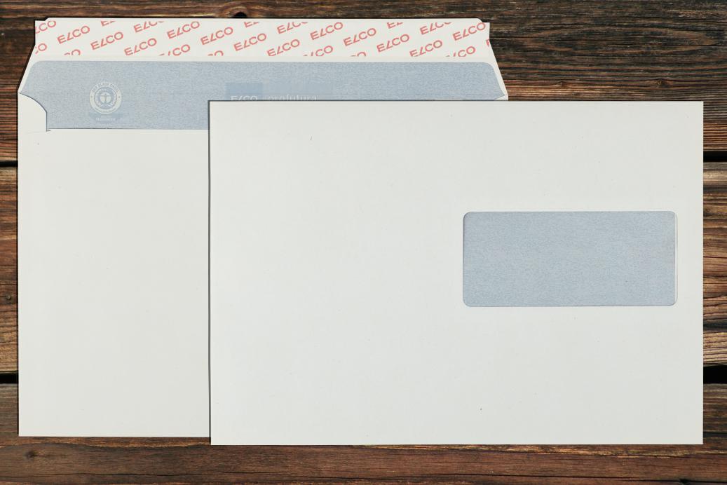 Briefhüllen mit Fenster C5 162x229 mm Haftklebend Recycling Naturweiß 100 g/qm